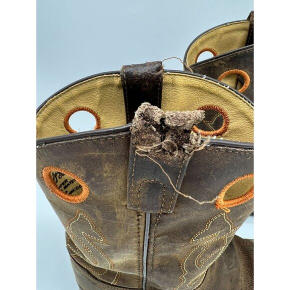 Masterson Boot Womens Cowboy Boots Size 6.5M Brown Leather Square Toe Western - Picture 6 of 16